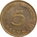 ФРГ 5 пфеннигов 1989 год (F)