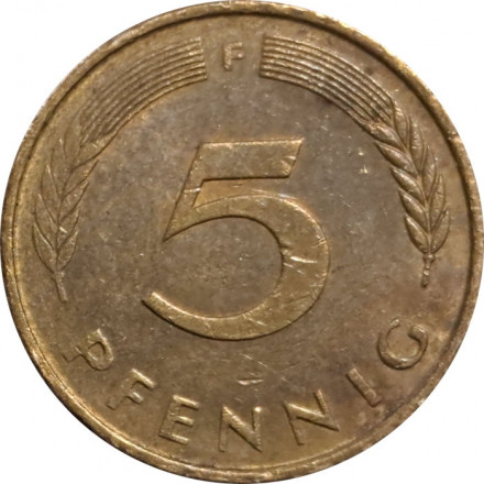 ФРГ 5 пфеннигов 1989 год (F)