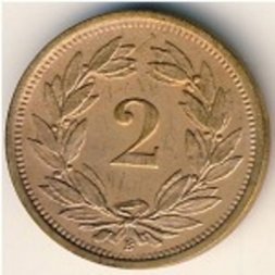 Швейцария 2 раппена 1919 год