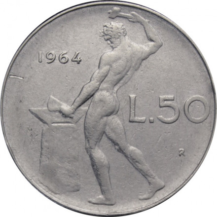 Италия 50 лир 1964 год - Вулкан