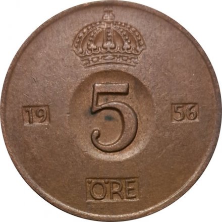 Швеция 5 эре 1956 год