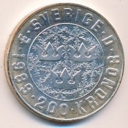Швеция 200 крон 1989 год