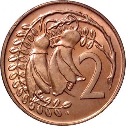 Новая Зеландия 2 цента 1973 год UNC