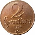Латвия 2 сантима 1932 год