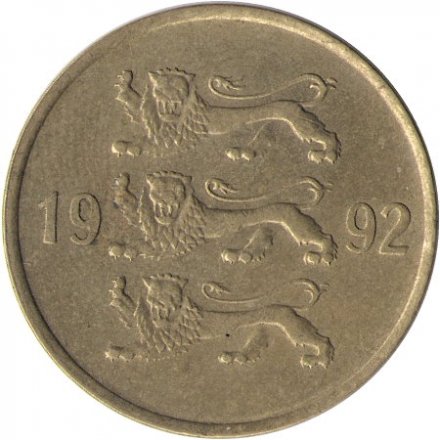 Эстония 20 сентов 1992 год