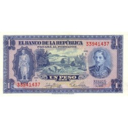 Колумбия 1 песо 1953 год