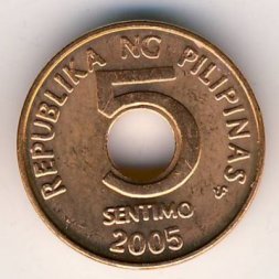 Филиппины 5 сентимо 2005 год