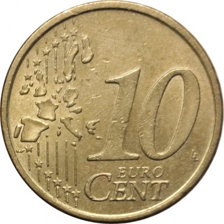 Италия 10 евроцентов 2007 год