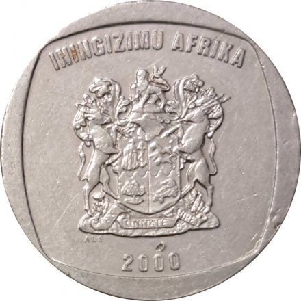 ЮАР 5 рэндов 2000 год - &quot;ININGIZIMU AFRIKA&quot; сверху