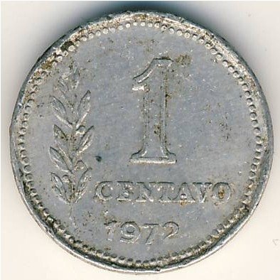 Аргентина 1 сентаво 1972 год