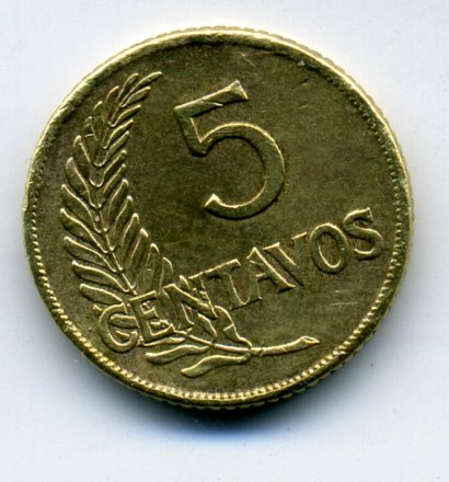 Перу 5 сентаво 1944 год (MIL NOVECIENTOS CUARENTICUATRO)