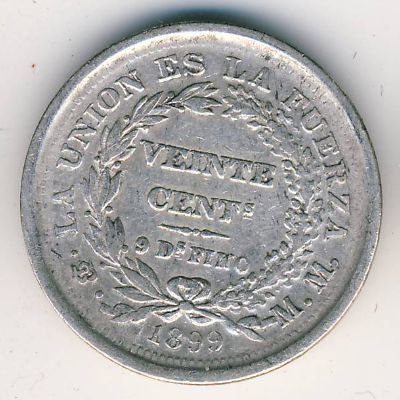 Боливия 20 сентаво 1899 год