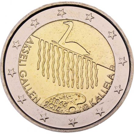 Финляндия 2 евро 2015 год - Аксели Галлен-Каллела