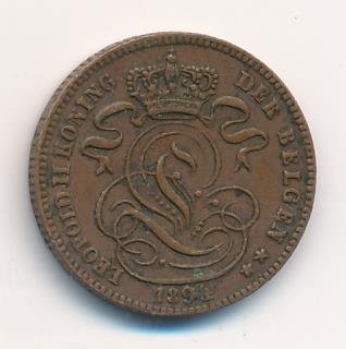 Бельгия 1 сантим 1894 год DER BELGEN