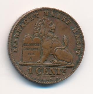 Бельгия 1 сантим 1894 год DER BELGEN