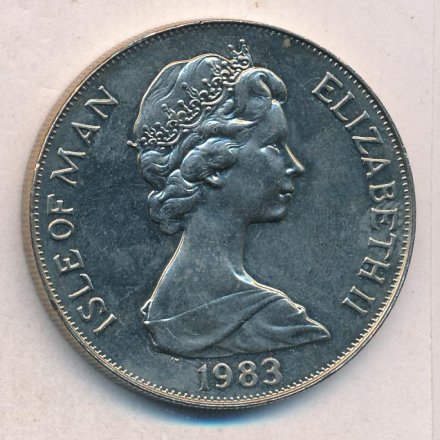 Остров Мэн 1 крона 1983 год - 200-летие первого управляемого полета человека. Орбитальный космический шатл