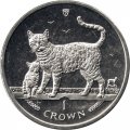 Остров Мэн 1 крона 2002 год - Бенгальская кошка (Медь-Никель)