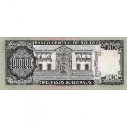 Боливия 1000 песо боливиано 1982 год - VF