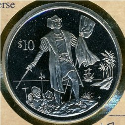 Виргинские острова 10 долларов 1992 год