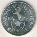 Андорра 10 динеров 1986 год - Чемпионат мира по футболу в Мексике