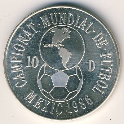 Андорра 10 динеров 1986 год - Чемпионат мира по футболу в Мексике
