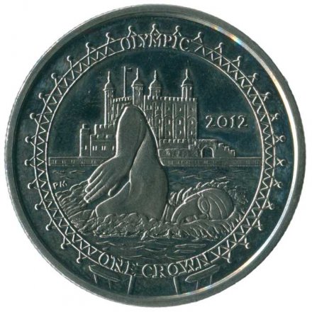 Остров Мэн 1 крона 2009 год - XXX летние Олимпийские Игры, Лондон 2012 - Плавание