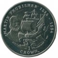 Остров Мэн 1 крона 2001 год - Мореплаватели - Мартин Фробишер