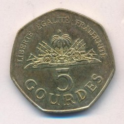 Монета Гаити 5 гурдов 2011 год - Национальные герои