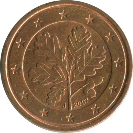 Германия 2 евроцента 2007 год (J)