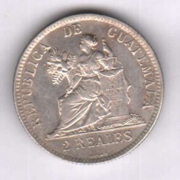Монета Гватемала 2 реала 1898 год