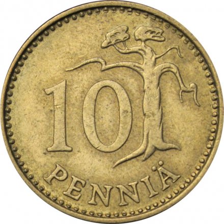 Финляндия 10 пенни 1971 год