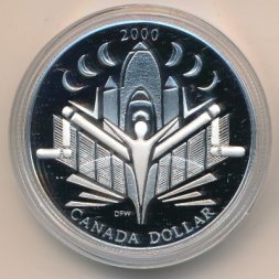 Канада 1 доллар 2000 год - Миллениум. Шаттл Дискавери (Proof)