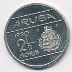 Аруба 2 1/2 флорина 1990 год