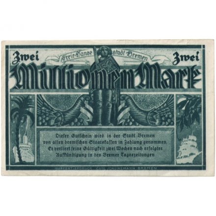 Германия (Бремен) 2000000 марок 1923 год - XF