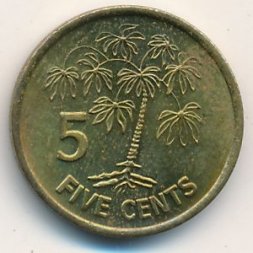 Сейшелы 5 центов 2000 год