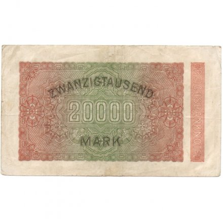 Германия (Веймарская Республика) 20000 марок 1923 год - Водяной знак - круги - VF
