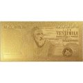Сувенирная банкнота Италия 20000 лир 1975 (золотые) - UNC