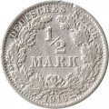 Германия 1/2 марки 1916 год (F)