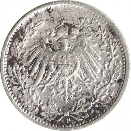 Германия 1/2 марки 1916 год (F)