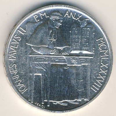 Ватикан 1000 лир 1988 год - Папа Иоанн Павел II