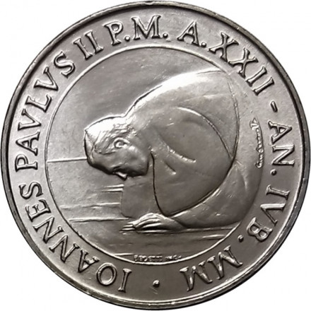Ватикан 50 лир 2000 год UNC