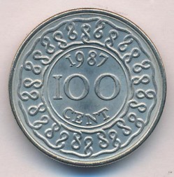 Суринам 100 центов 1987 год