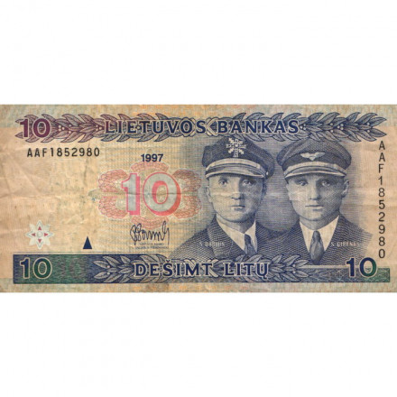 Литва 10 лит 1997 год - Летчики - VF-