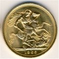 Великобритания 1 соверен 1966 год