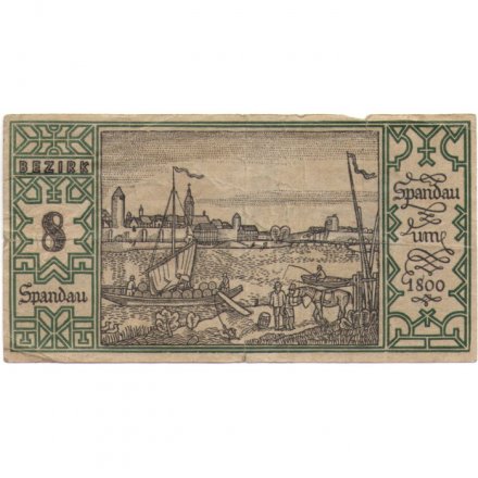 Германия (нотгельд) 50 пфеннигов 1921 год - Серия &quot;Районы Берлина&quot;. Шпандау около 1800 года (вид 8) - F