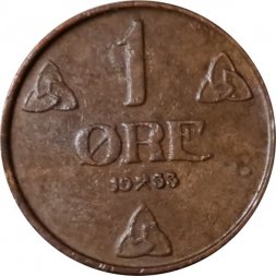 Норвегия 1 эре 1933 год