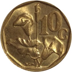 Монета ЮАР 10 центов 2010 год