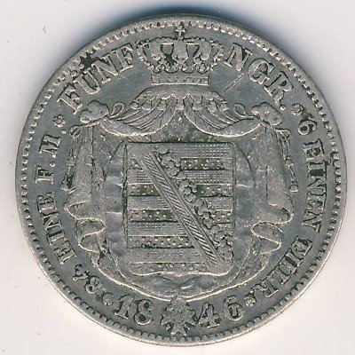 Саксония 1/6 талера 1846 год