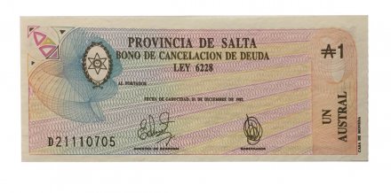 Австралия 1 аустраль 1987 год - PROVINCIA DE SALTA - UNC