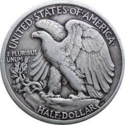 США 1/2 доллара 1935 года - Walking Liberty Half Dollar (без отметки МД)